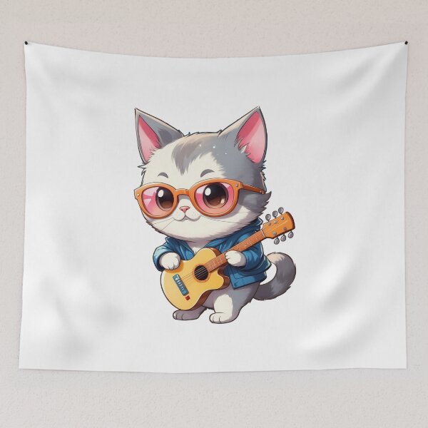 Item preview, World cat day playing the guitar designed and sold by wplamkung.