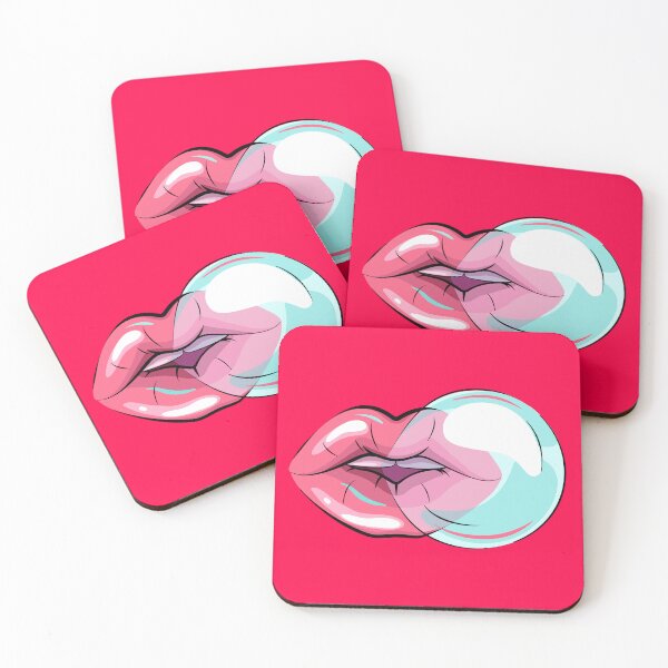 Item preview, Woman lips with bubble gum designed and sold by LionessLove.