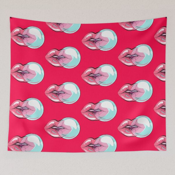 Item preview, Woman lips with bubble gum designed and sold by LionessLove.