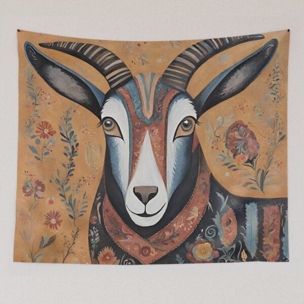 Item preview, Folk Art Goat designed and sold by LittleGoblinPrs.