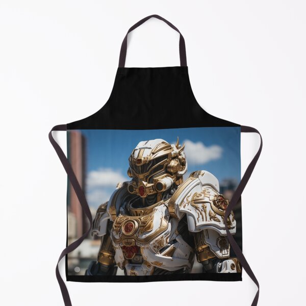 Item preview, white gold knight digital art armor robot cyborg designed and sold by UILOVE.