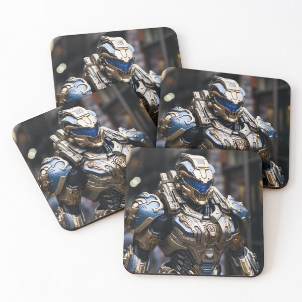 Item preview, blue gold knight digital art armor robot cyborg designed and sold by UILOVE.
