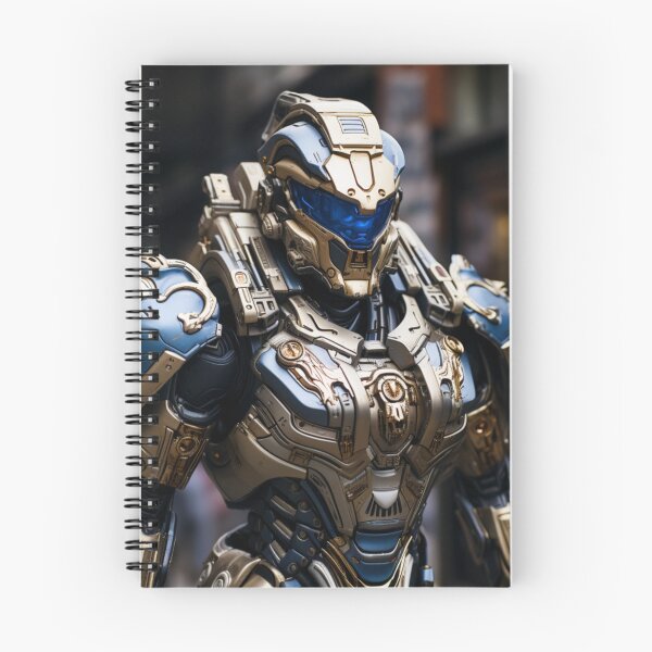 Item preview, blue gold knight digital art armor robot cyborg designed and sold by UILOVE.