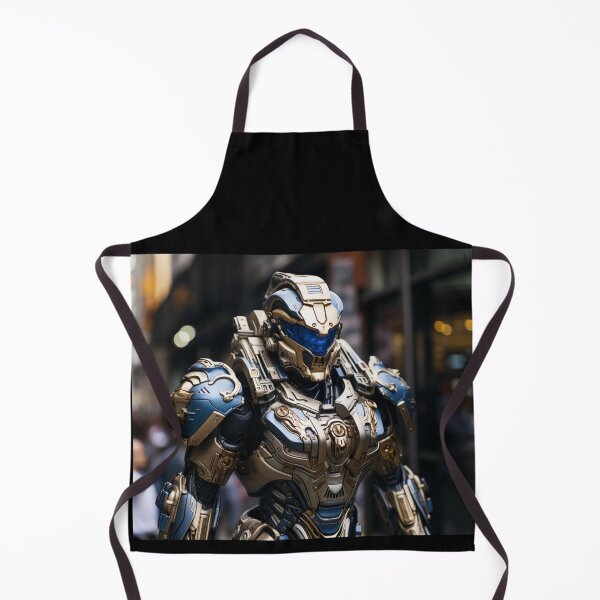 Item preview, blue gold knight digital art armor robot cyborg designed and sold by UILOVE.