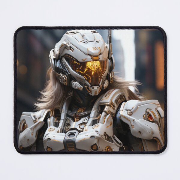 Item preview, cyborg gold goggle girl knight digital art armor designed and sold by UILOVE.