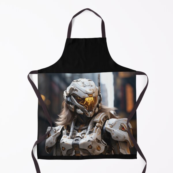 Item preview, cyborg gold goggle girl knight digital art armor designed and sold by UILOVE.