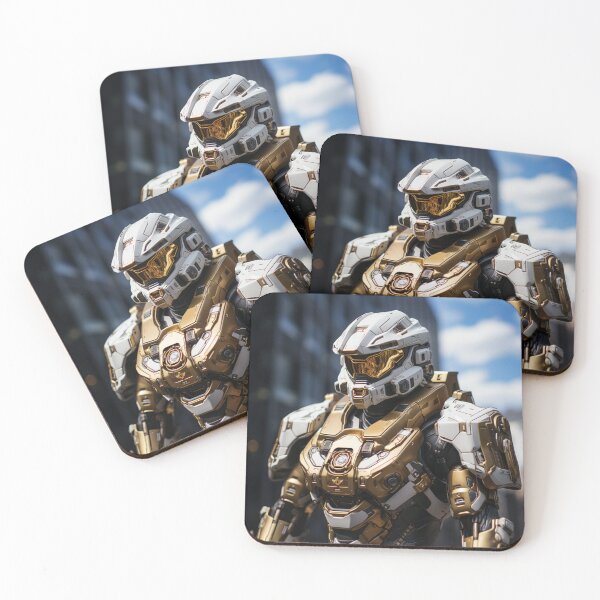 Item preview, gold goggle helmet knight digital art armor cyborg designed and sold by UILOVE.