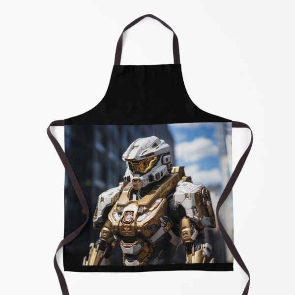 Item preview, gold goggle helmet knight digital art armor cyborg designed and sold by UILOVE.
