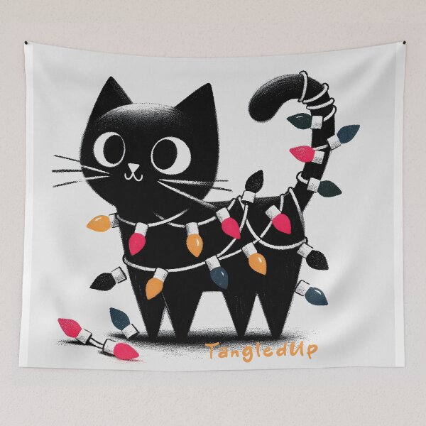 Item preview, Festive Feline Light Tangle designed and sold by inkArtistryfine.