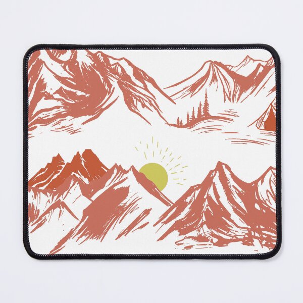 Item preview, Red mountains, simple lines designed and sold by SmallBean96.