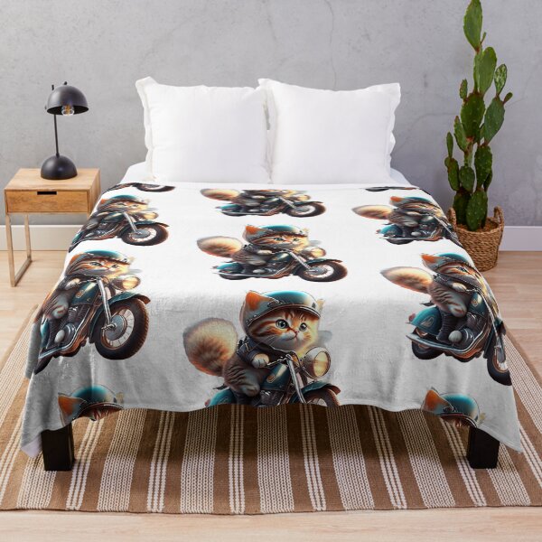 Item preview, CUTE CAT riding a motocycle designed and sold by 123JUST4U.
