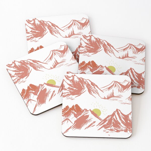 Item preview, Red mountains, simple lines designed and sold by SmallBean96.