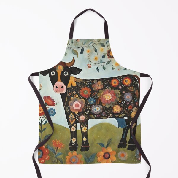 Item preview, Folk Art Cow designed and sold by LittleGoblinPrs.