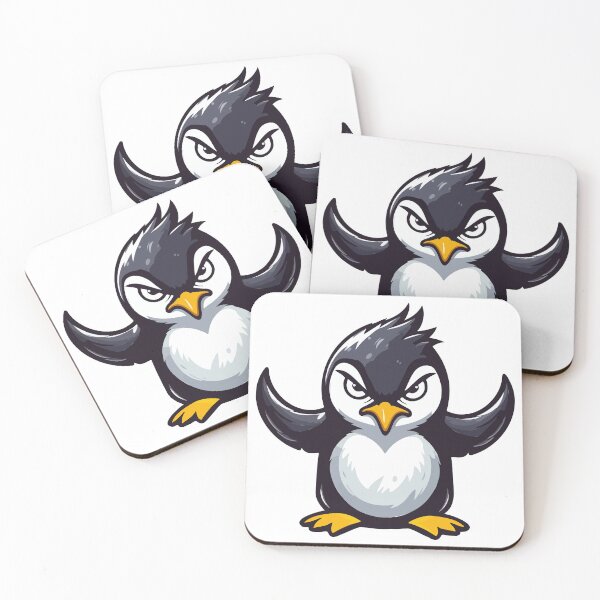 Item preview, A Penguin With Wings Akimbo glaring expression and aggressive stance designed and sold by Colorful Dreams.