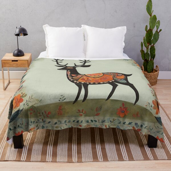Item preview, Folk Art Deer 2 designed and sold by LittleGoblinPrs.