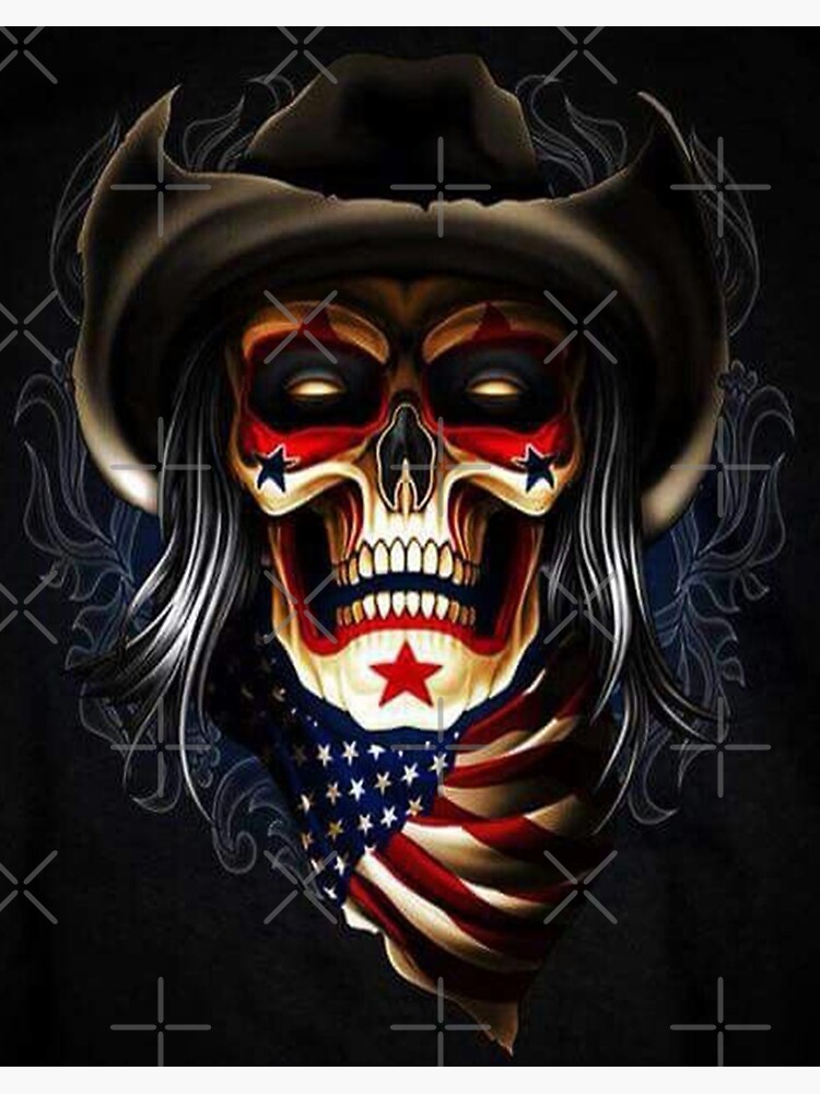 Grim Reaper American Flag Patriotic Skull All Over Print Baseball