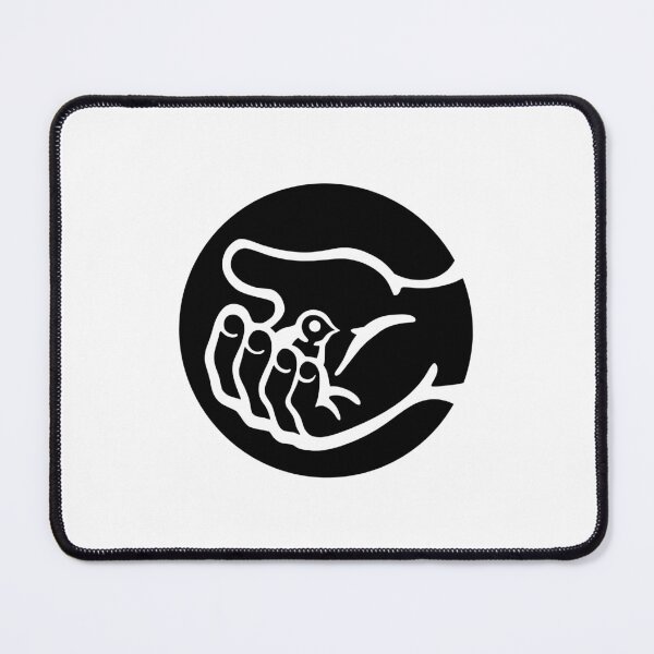 Item preview, A small bird in a hand, as a symbol of care and compassion in black ink designed and sold by martodesign.