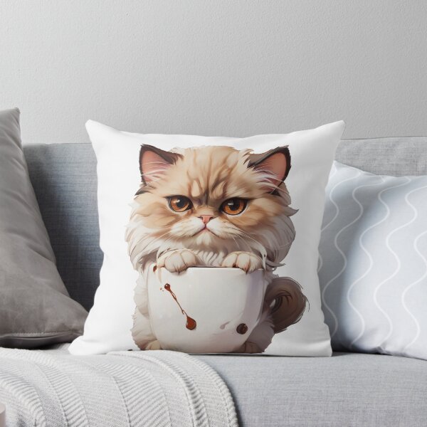 Item preview, Cute Persian Kitten with a coffeeeeee designed and sold by sushikills.
