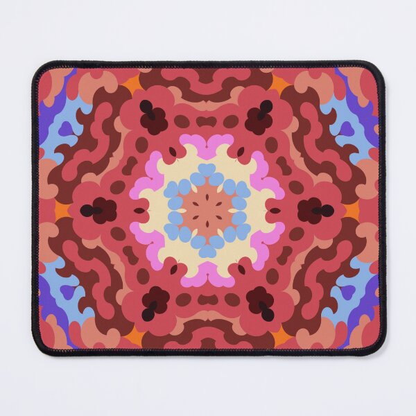 Item preview, Retro Mandala Flower Red Blue and Orange designed and sold by WormholeOrbital.