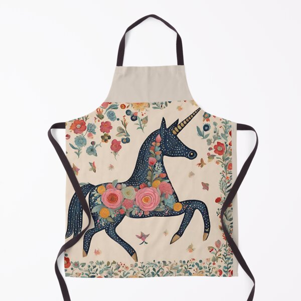 Item preview, Black Folk Art Unicorn designed and sold by LittleGoblinPrs.