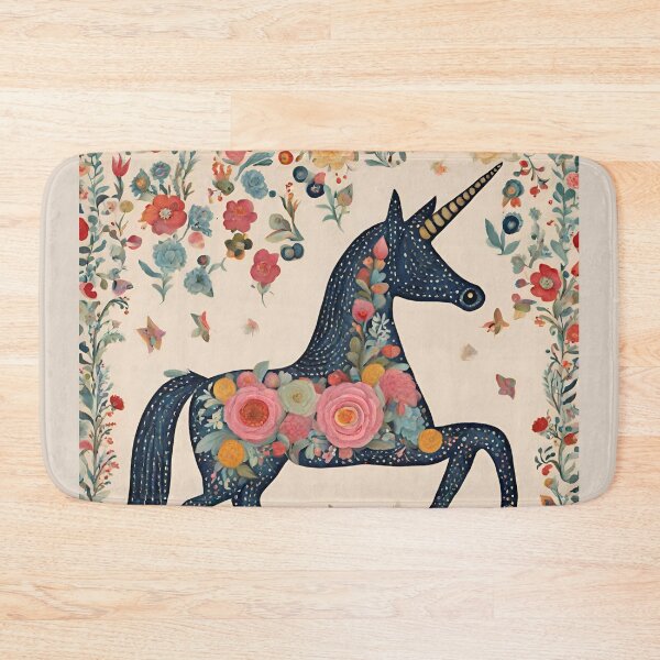 Item preview, Black Folk Art Unicorn designed and sold by LittleGoblinPrs.