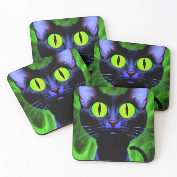 Item preview, Trippy Psychedelic Black Cat designed and sold by TheDarkWardrobe.