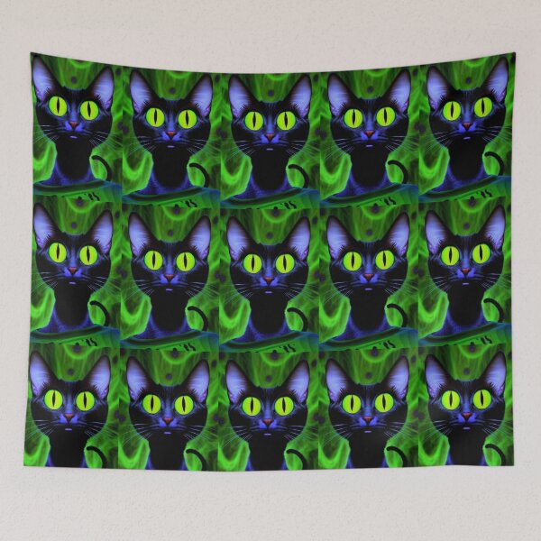 Item preview, Trippy Psychedelic Black Cat designed and sold by TheDarkWardrobe.