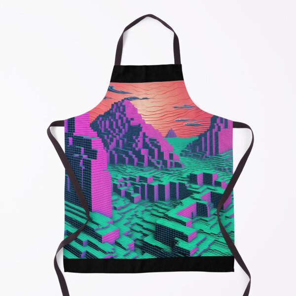Item preview, Vaporwave Art Landscape of Grid Mountains designed and sold by Je-we.