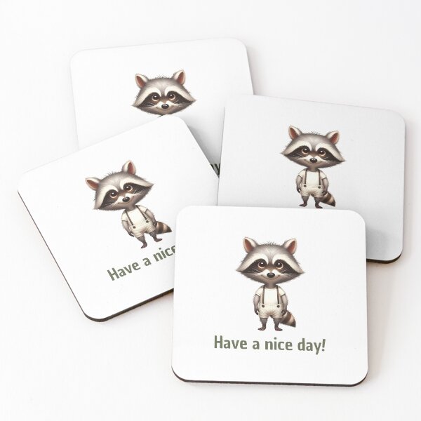 Item preview, Mischievous Raccoon: 'Have a nice day' Whimsical Art designed and sold by KNAA.