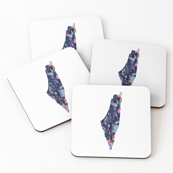 Item preview, marbled Israel + Palestine map designed and sold by cottagecorococo.