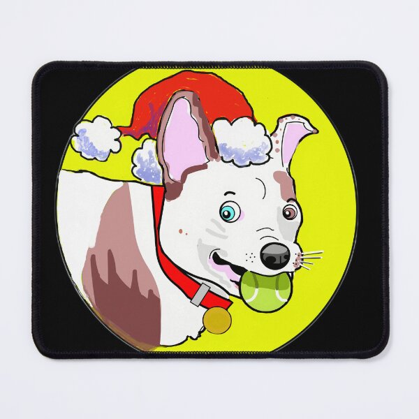 Item preview, MERRY GRUFFMAS DOG CARTOON YELLOW designed and sold by Marni Scofidio Desi9ns.