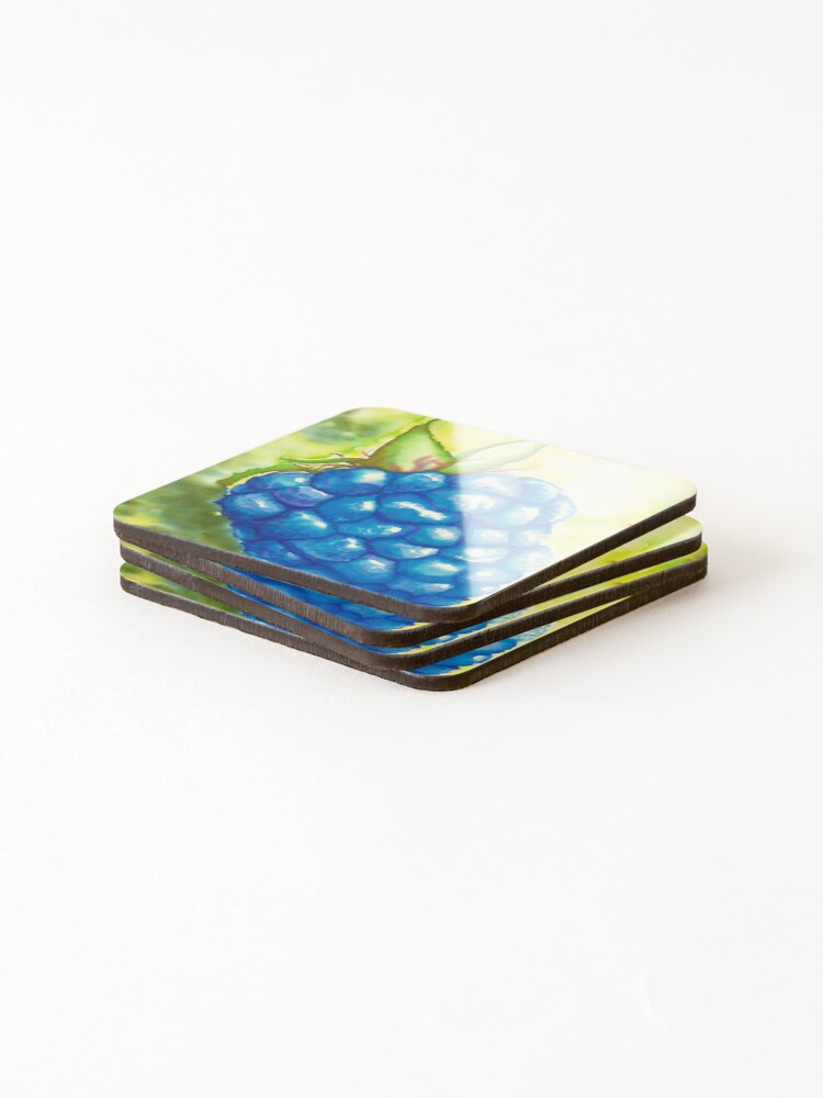 Thumbnail 4 of 5, Coasters (Set of 4), Blue Raspberry designed and sold by TomateDesigns.