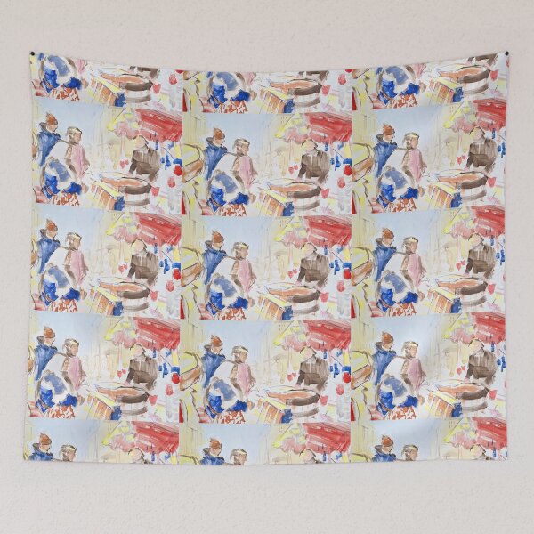 Item preview, Outdoor Market Stall in Winter - Christmas in the City of Bath designed and sold by MikeJory.