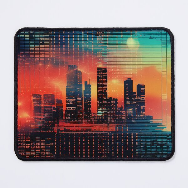 Item preview, Glitched Art Landscape of Night City designed and sold by Je-we.