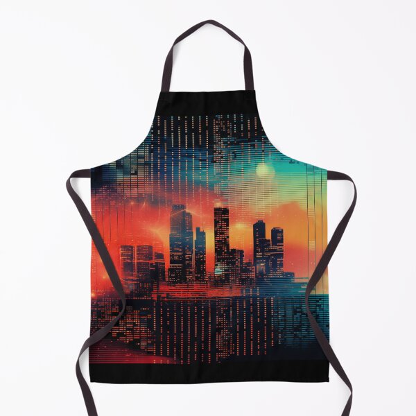 Item preview, Glitched Art Landscape of Night City designed and sold by Je-we.
