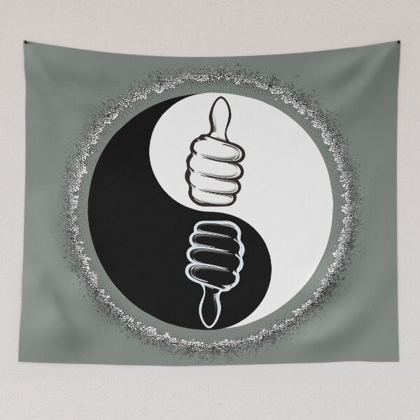 Item preview, Yin and yang sign with thumbs pointing up and down designed and sold by CoolVisionStd.