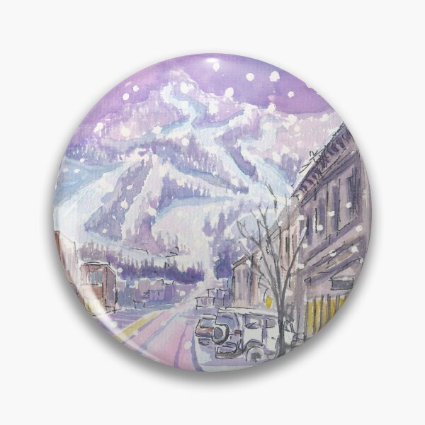 Item preview, Aspen Colorado Nightly Winter Street Scene with Snowing Mood designed and sold by artshop77.