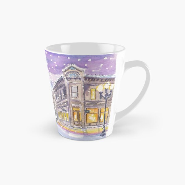 Item preview, Aspen Colorado Nightly Winter Street Scene with Snowing Mood designed and sold by artshop77.