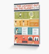 How to be THE LUCKIEST GUY ON THE PLANET in 4 Easy Steps Greeting Card