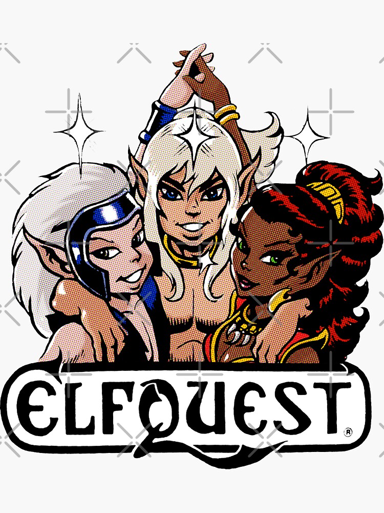 Thumbnail 3 of 3, Sticker, ElfQuest: Retro Trio designed and sold by elfquest.
