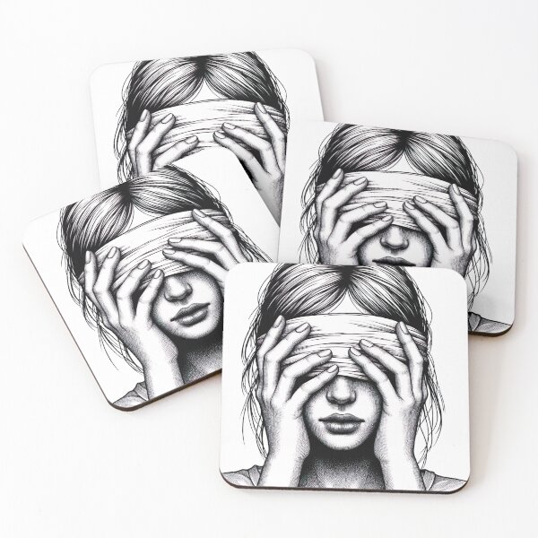 Item preview, "Emotional Hand-drawn Black and White Art: Person Covering Face with Bandage in Delicate Illustration" designed and sold by Huycao211.