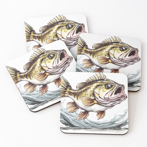 Item preview, A Bass fish jumping out of water  designed and sold by chathai.