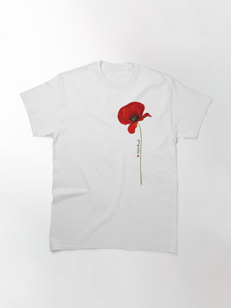Thumbnail 3 of 7, Classic T-Shirt, Palestine فلسطين Poppy designed and sold by FairieDance.