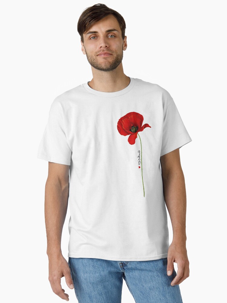 Thumbnail 2 of 7, Classic T-Shirt, Palestine فلسطين Poppy designed and sold by FairieDance.