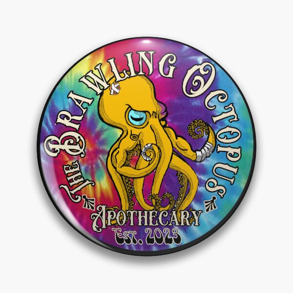 Item preview, The Brawling Octopus Apothecary Tie Dye Sticker Logo designed and sold by naomibridges13.
