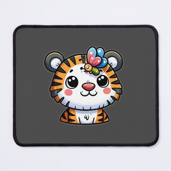 Item preview, tiger and butterfly sticker , tiger cute 3d , cute cartoon tiger, tiger sticker, tiger baby, animal stickers designed and sold by Netroder.