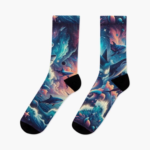 Item preview, Cosmic Ocean: Sharks and Whales in Space designed and sold by decmrArtistic.