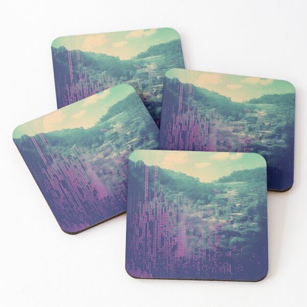 Item preview, Vintage Glitched Art Landscape of Nature and Mountains designed and sold by Je-we.