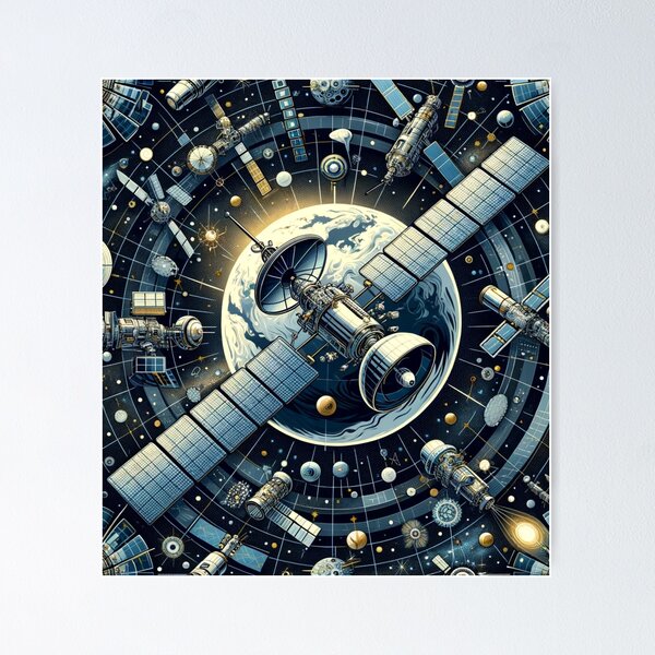 Item preview, Orbiting Satellites: Earth's Companions designed and sold by decmrArtistic.