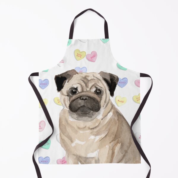 Item preview, Pug Dog and Pastel Hearts designed and sold by HugsAndPrints.